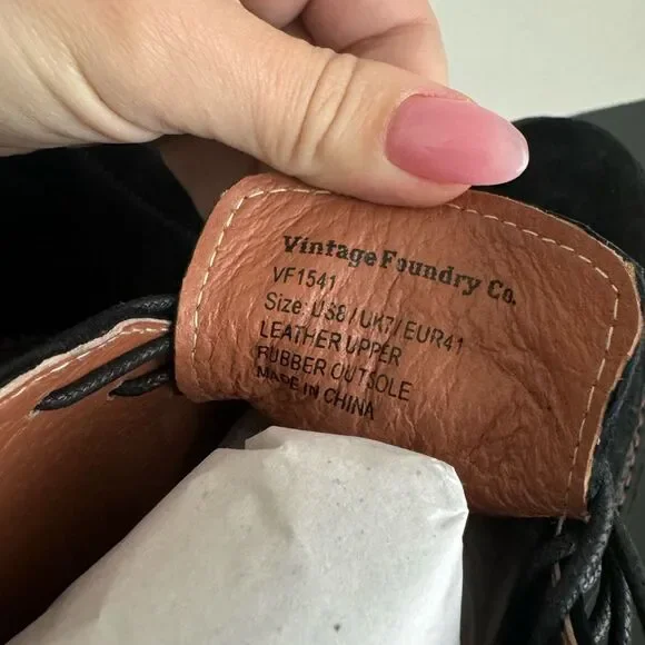 NIB Vintage Foundry Co Black Otto Suede Leather Lace Up Boots Size 8 Chukka - Picture 10 of 11